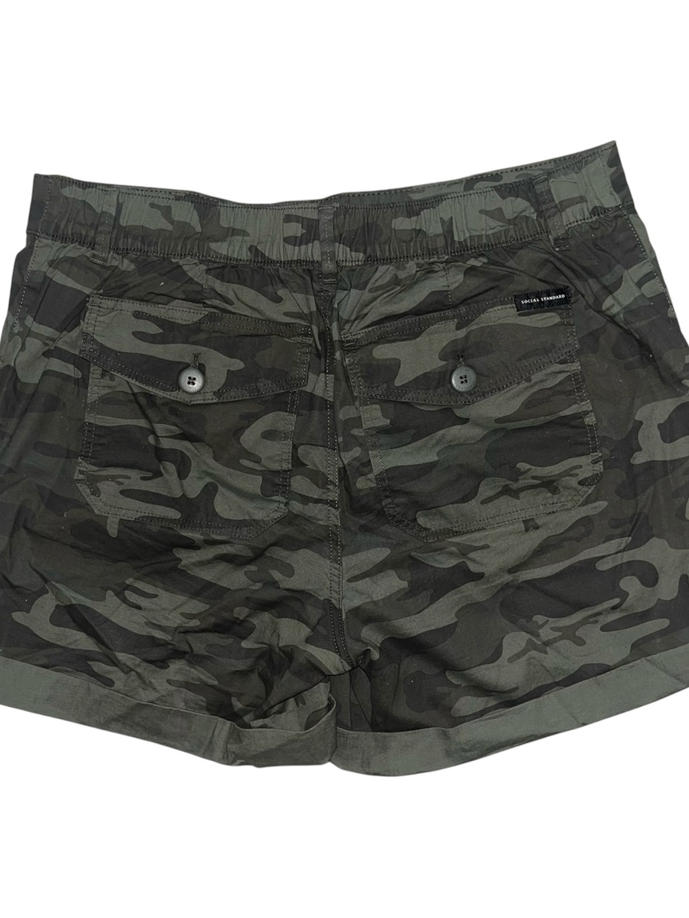 Women’s Camo Utility Shorts - Olive Green - Picture 2 of 5
